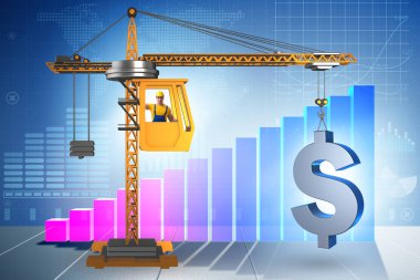 İnşaat Vinç Doları Döviz Alım iş kavramı içinde kaldırma