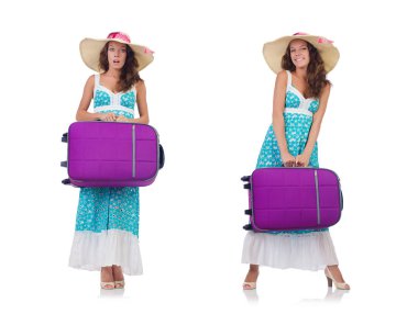 Yaz tatiline tek başına giden bir kadın.