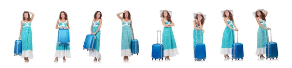 Mujer preparándose para viajar en vacaciones de verano — Foto de Stock