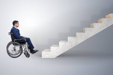Accessibility concepth with wheelchair for disabled clipart