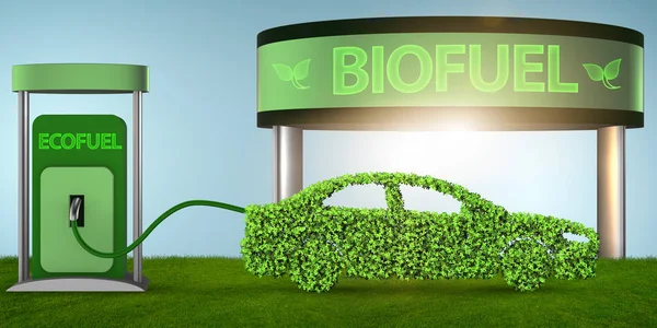 Auto alimentata da biocarburanti - rendering 3d — Foto Stock