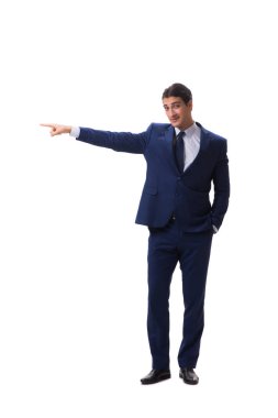 Genç işadamı beyaz arka planda izole edilmiş 