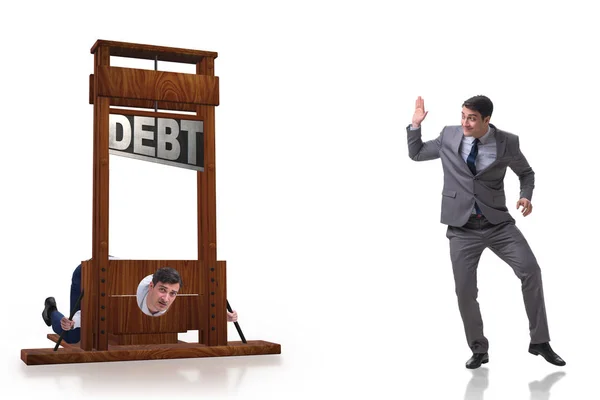 Affärsman inom skuld- och lånebegreppet — Stockfoto