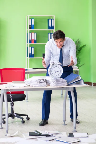 Frustrated businessman stressed from excessive work