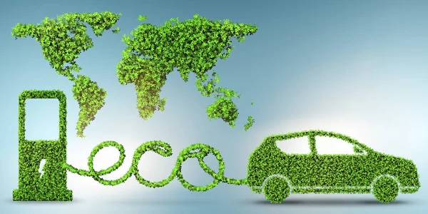 Concetto di carburante pulito e auto ecologiche - rendering 3d — Foto Stock