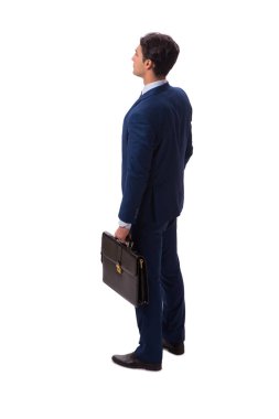 Genç işadamı beyaz arka planda izole edilmiş 