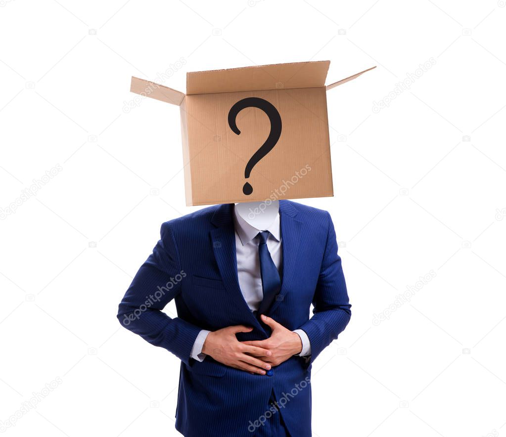 Businessman asking questions in business concept