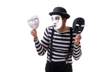 Beyaz arka plan üzerinde izole maskeleriyle mim