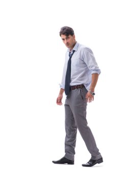Beyaz zemin üzerinde izole iş adamı