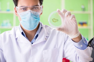 Laboratuvarda çalışan bir kimyager.