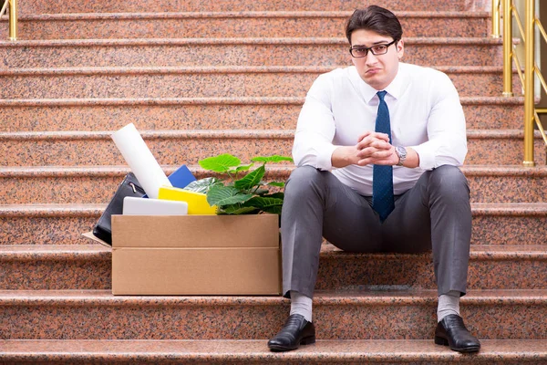 Young businessman on the street after dismissal — Stock Photo, Image