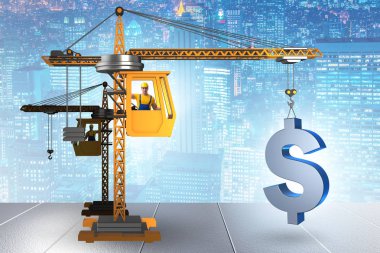 İnşaat Vinç Doları Döviz Alım iş kavramı içinde kaldırma