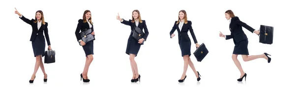 Geschäftsfrau in Geschäftskonzept isoliert auf weiß — Stockfoto