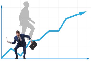 İş adamı ve iş konseptindeki gölgesi