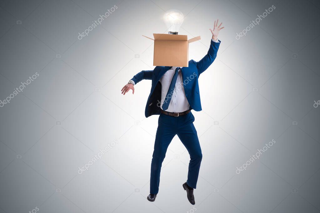 Businessman in thinking out of box concept