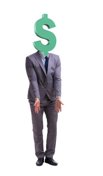 Businessman with dollar sign instead of head — Stock Photo, Image