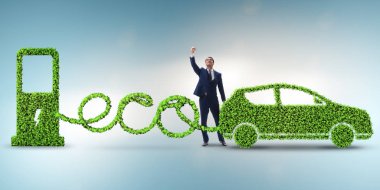 Alternatif enerjiyle çalışan çevre dostu bir araba.