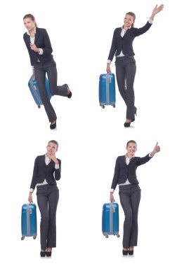 yaz tatili için hazırlık suitacases olan kadın