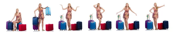 Woman preparing for travel on summer vacation — Stock Photo, Image