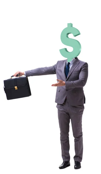 Businessman with dollar sign instead of head — Stock Photo, Image
