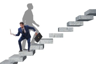 İş adamı ve iş konseptindeki gölgesi