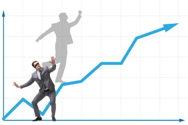 İş adamı ve iş konseptindeki gölgesi