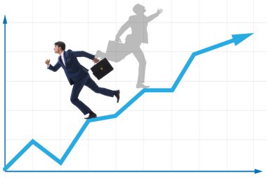 İş adamı ve iş konseptindeki gölgesi