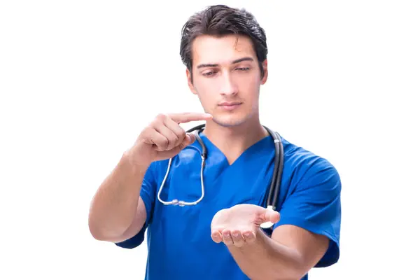 Young male doctor isolated on white background — Stock Photo, Image