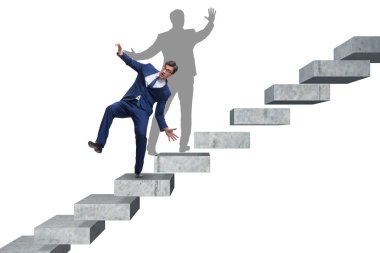 İş adamı ve iş konseptindeki gölgesi