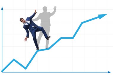 İş adamı ve iş konseptindeki gölgesi