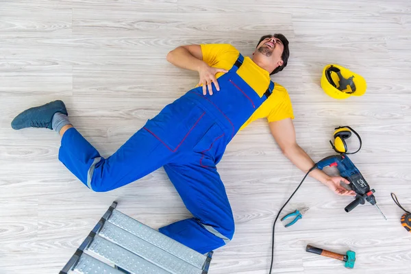 Injured worker at the work site