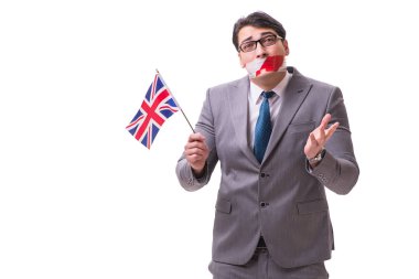 Sansür konsepti işadamı beyazda izole edildi