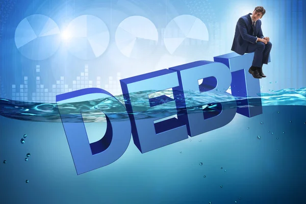 Empresario en concepto de negocio de deuda — Foto de Stock