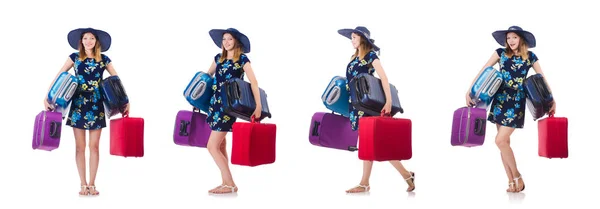 Mulher planejando ir de férias de verão — Fotografia de Stock