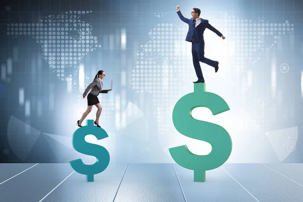 Concept of inequal pay and gender gap between man woman — Stock Photo, Image