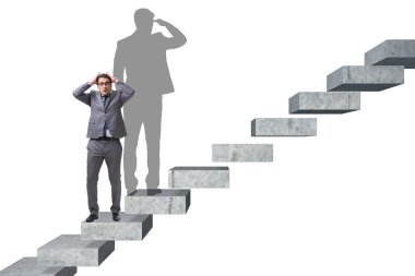 İş adamı ve iş konseptindeki gölgesi