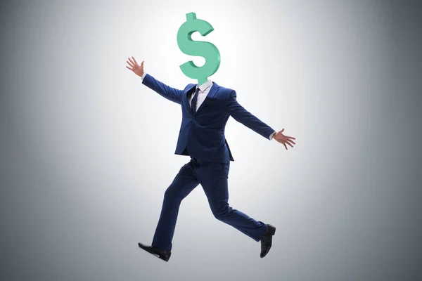 Businessman with dollar sign instead of head — Stock Photo, Image