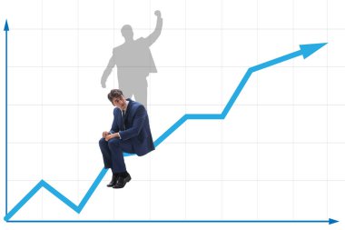 İş adamı ve iş konseptindeki gölgesi