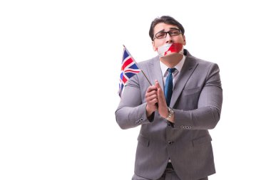 Sansür konsepti işadamı beyazda izole edildi