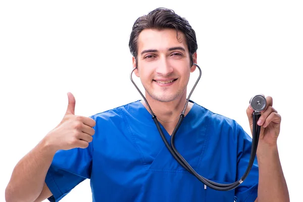 Jeune médecin masculin isolé sur fond blanc — Photo