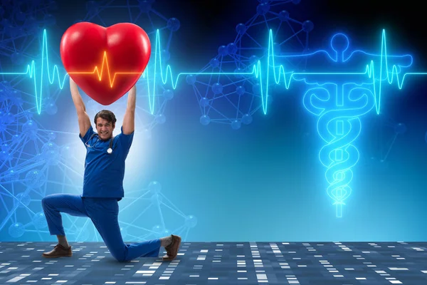 Man läkare i kardiologi telemedicin koncept — Stockfoto