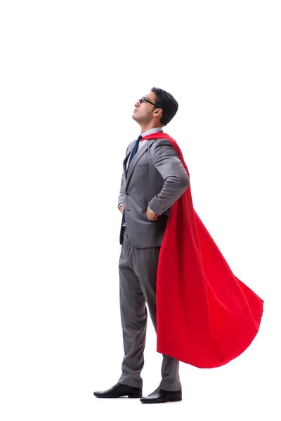 Super bohater biznesmen na białym tle — Zdjęcie stockowe