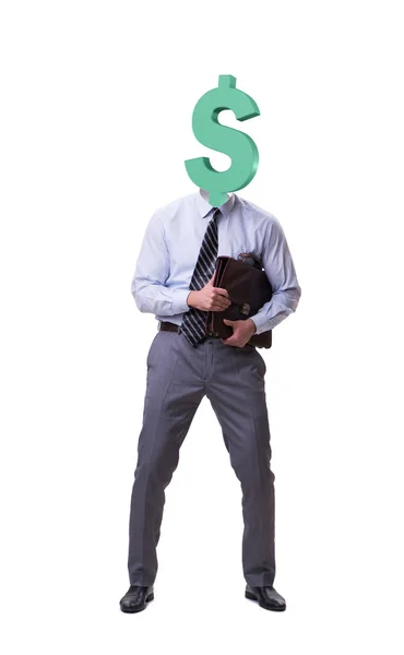 Businessman with dollar sign instead of head — Stock Photo, Image