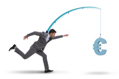 İş adamı oltayla para peşinde.