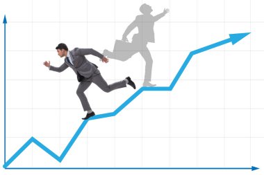 İş adamı ve iş konseptindeki gölgesi