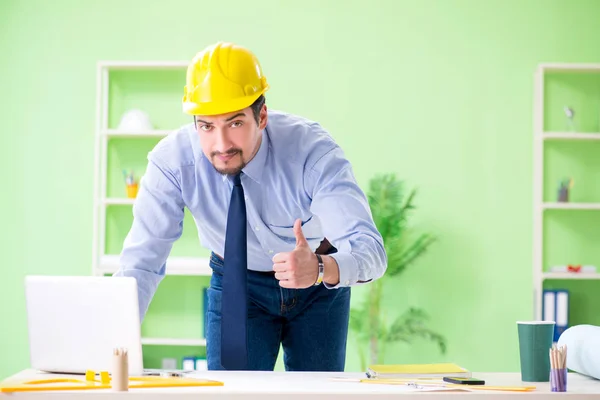 Young male architect working at the project — Stock Photo, Image