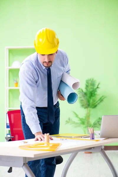 Young male architect working at the project — Stock Photo, Image