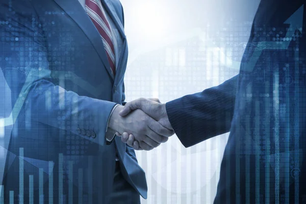 Affärsidé för samarbete med handslag — Stockfoto