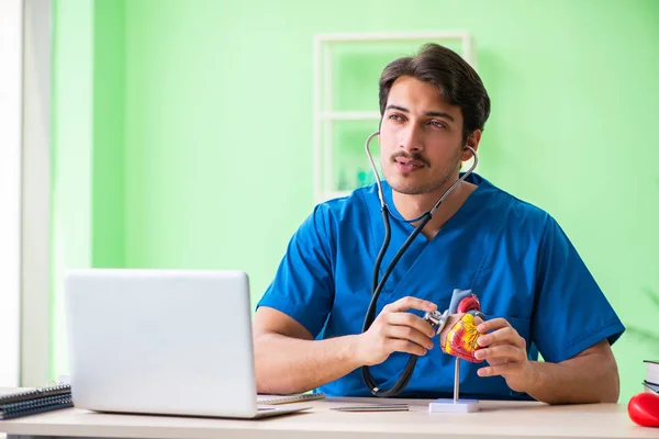 Doktor öğrenci kalp sorunlarını açıklıyor. — Stok fotoğraf