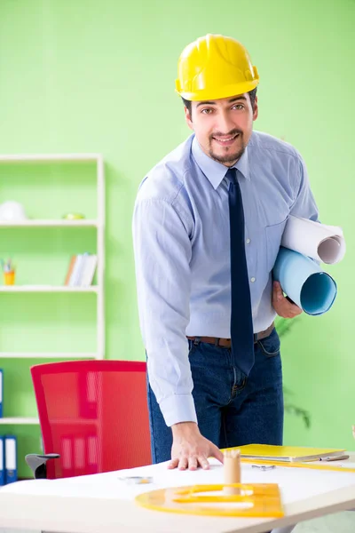 Young male architect working at the project — Stock Photo, Image